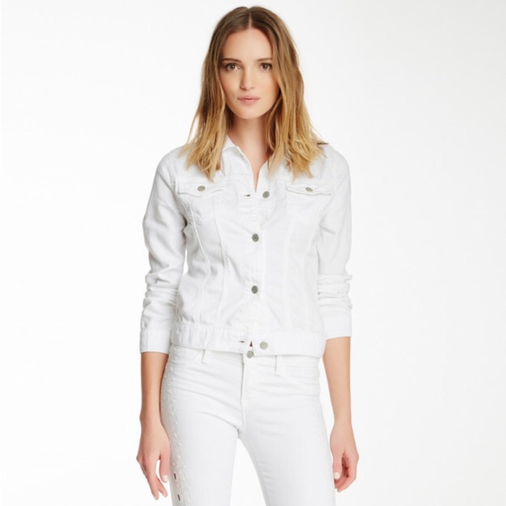 J Brand Slim Fit White denim Jacket